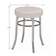 Taburet, piele ecologică albă/crom, IRENA