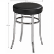 Taburet, piele ecologică neagră/crom, IRENA