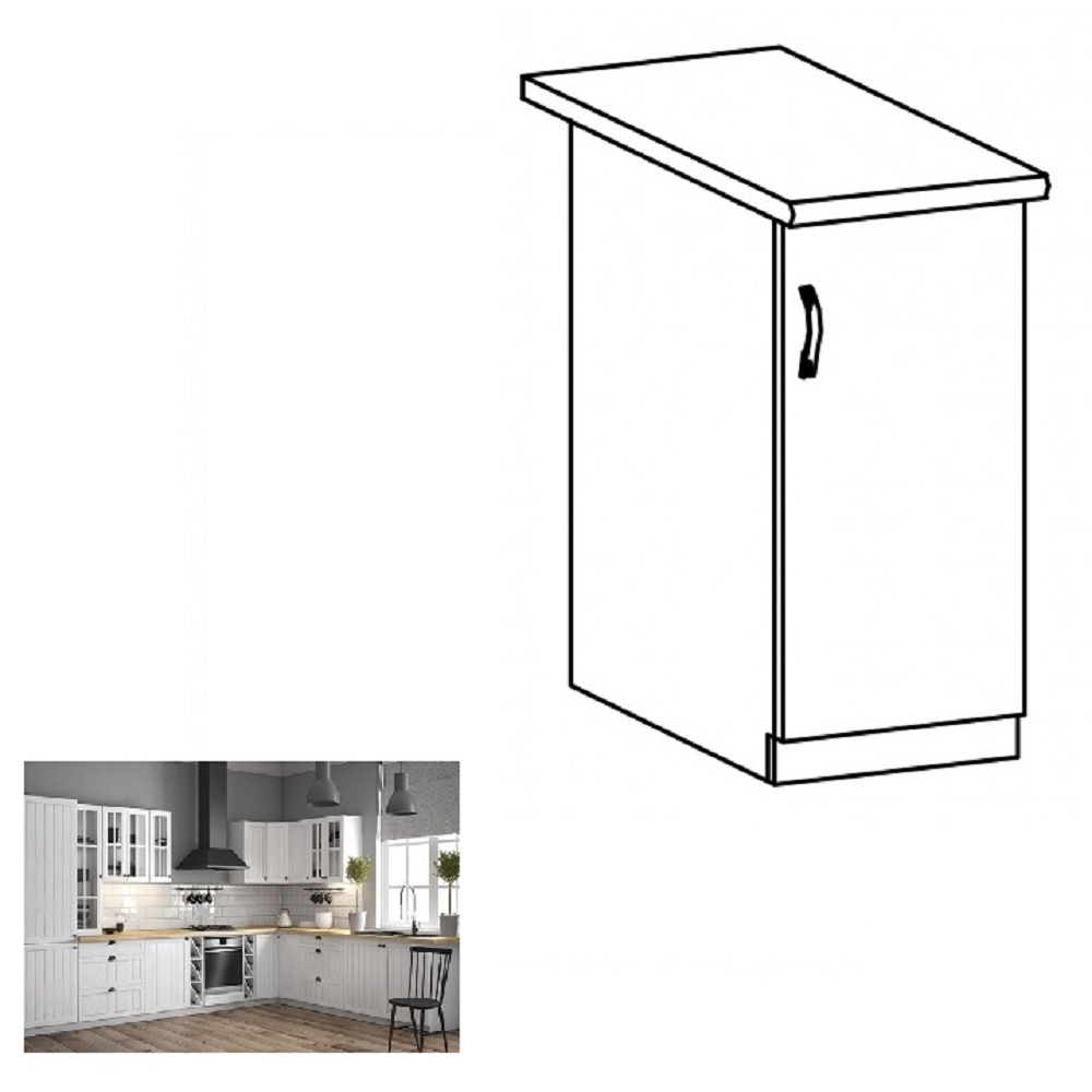 Dulăpior inferior  D40, dreapta, alb/pin Andersen, PROVENCE