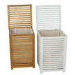 Coş de rufe, bambus lăcuit/bej, BASKET