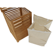 Coş de rufe, bambus lăcuit/bej, BASKET