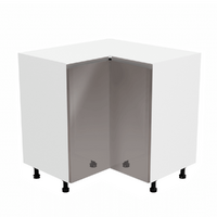 Dulap inferior de colţ, alb/gri extra lucios, AURORA D90N