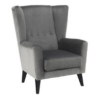 Fotoliu, gri deschis/negru, RODEZA