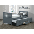Pat cu un pat suplimentar, 90x200, gri,  AUSTIN NEW
