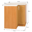 Cabinet de bucătărie, inferior, dreapta, anin, LORA MDF NEW KLASIK S90/90