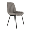 Scaun, piele ecologică gri deschis/negru, HAZAL