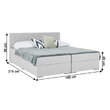 Pat tip BOXSPRING 180x200, gri deschis, FERATA KOMFORT