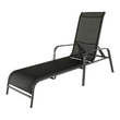 Şezlong de grădină reglabil, negru/gri, ATREO