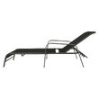 Şezlong de grădină reglabil, negru/gri, ATREO