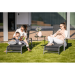 Şezlong de grădină reglabil, negru/gri, ATREO