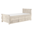 Pat cu pat suplimentar, alb antic, 90x200, ANTIKO