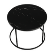 Măsuţă de cafea, marmură neagră / metal negru, GAGIN