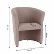 Fotoliu de club, material textil roz pudră, CUBA