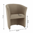 Fotoliu de club, material textil bej, CUBA