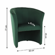 Fotoliu de club, material textil smarald, CUBA