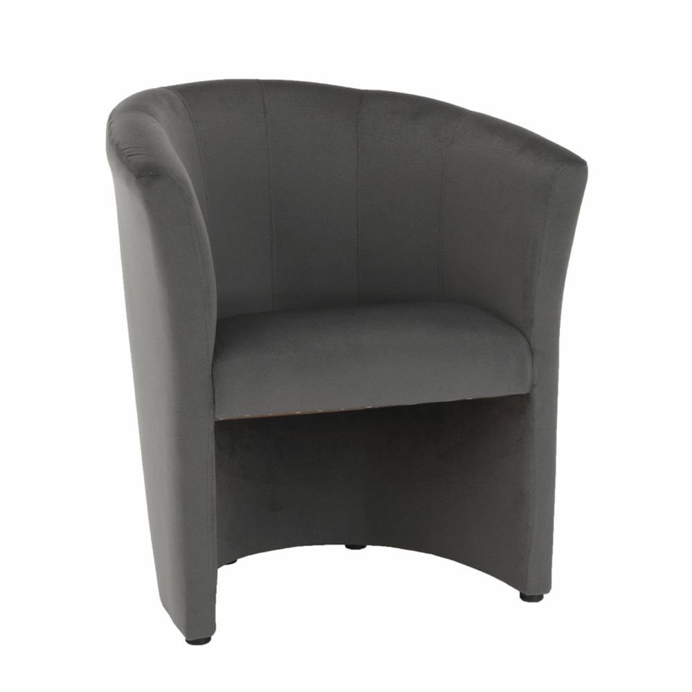 Fotoliu de club, material textil gri, CUBA