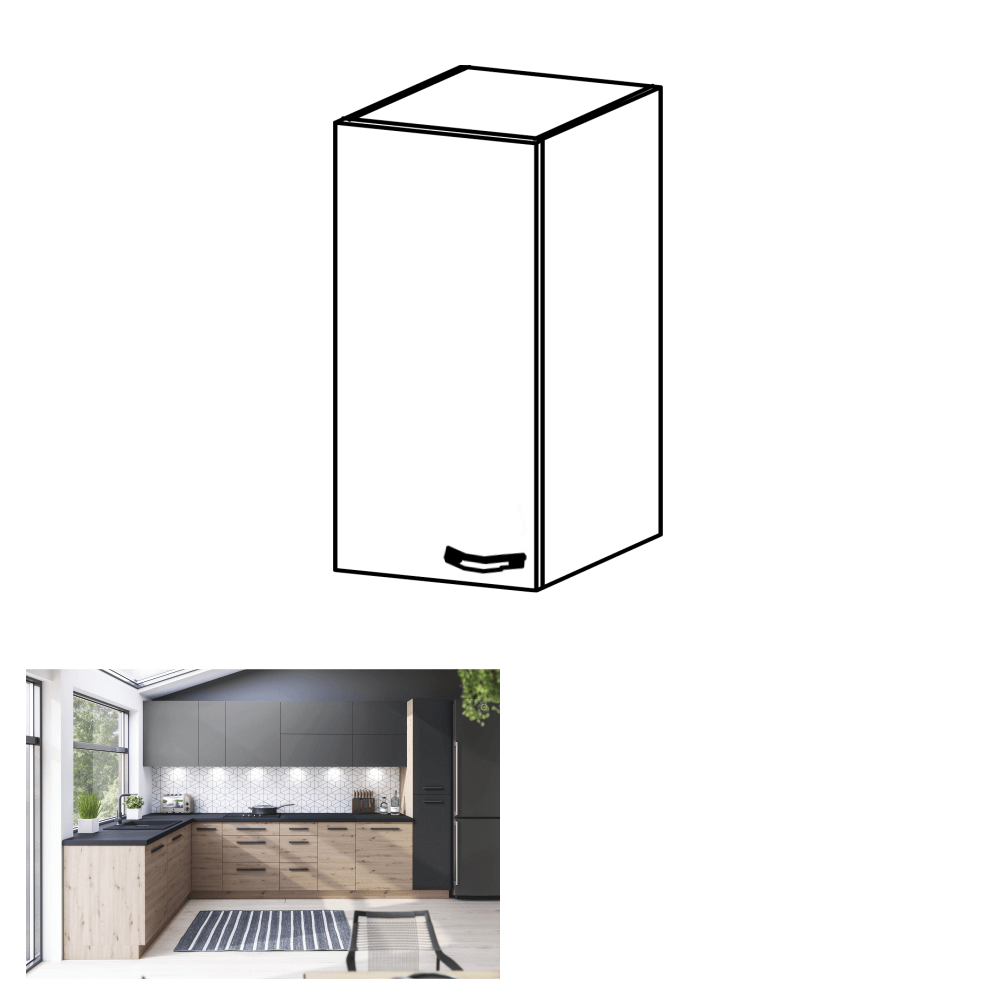 Dulap superior, stejar artizanal, stânga, LANGEN G40