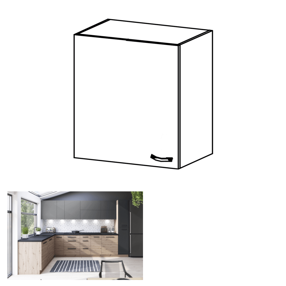 Dulap superior, stejar artizanal, stânga, LANGEN G60G