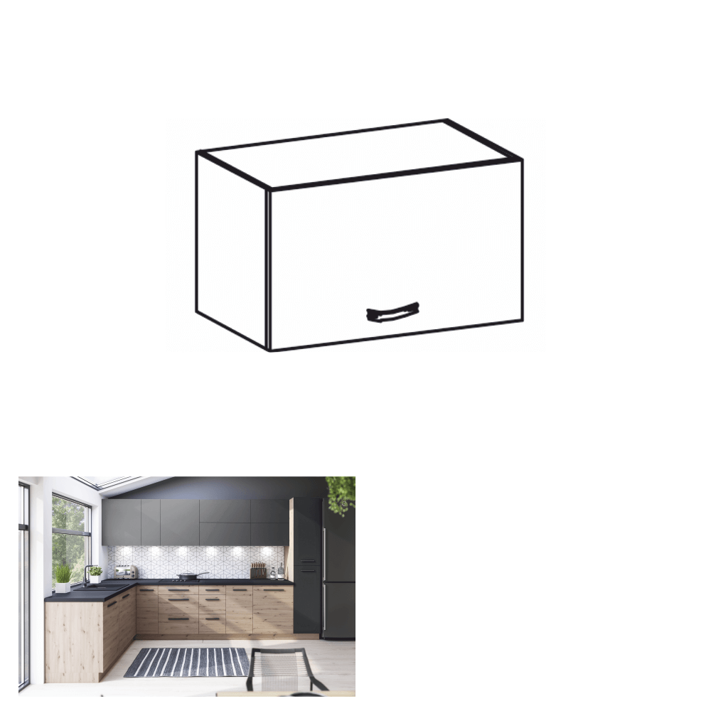 Dulap superior, stejar artizanal, LANGEN N60