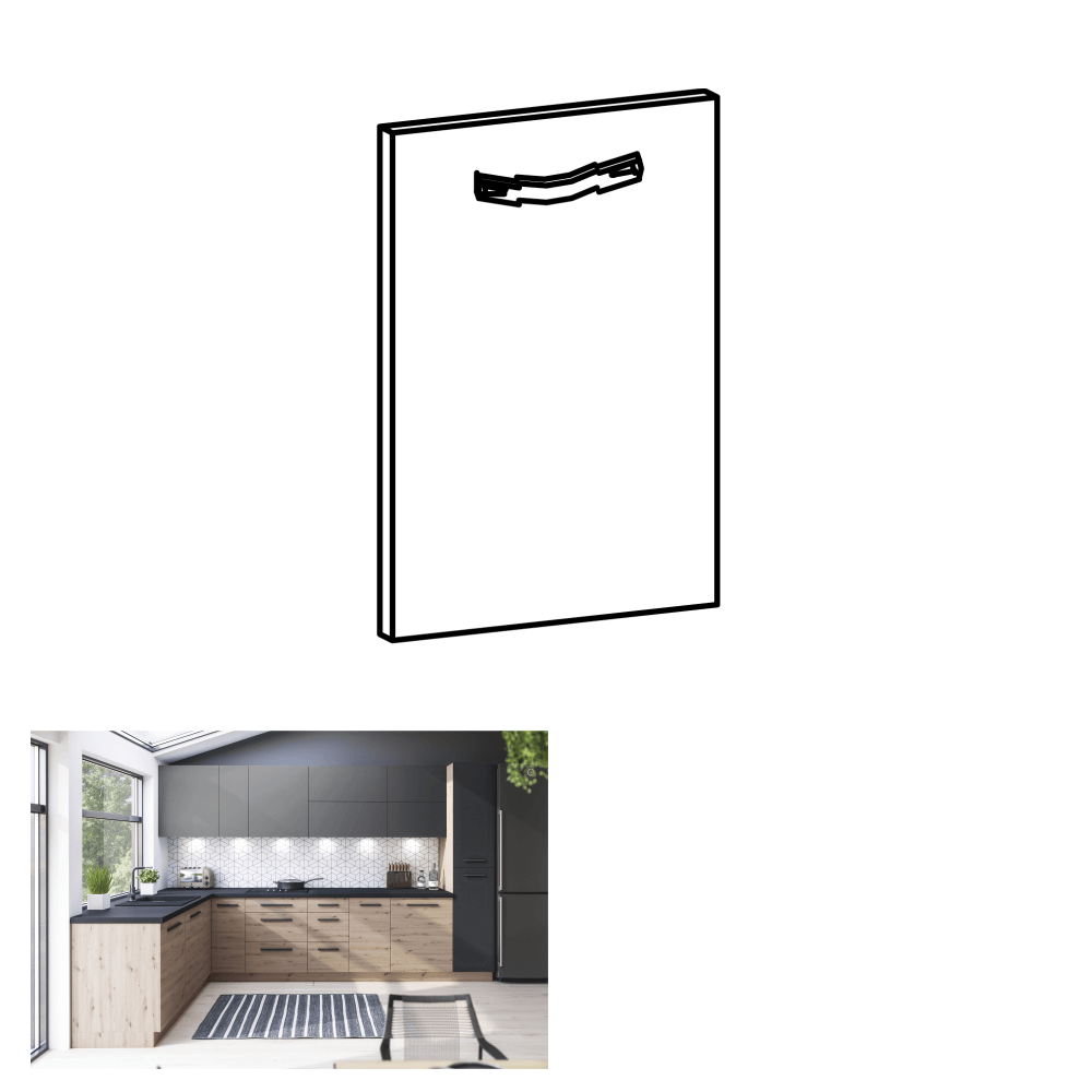 Uşă la maşina de spălat vase, stejar artizanal, 59, 6x71, 3, LANGEN