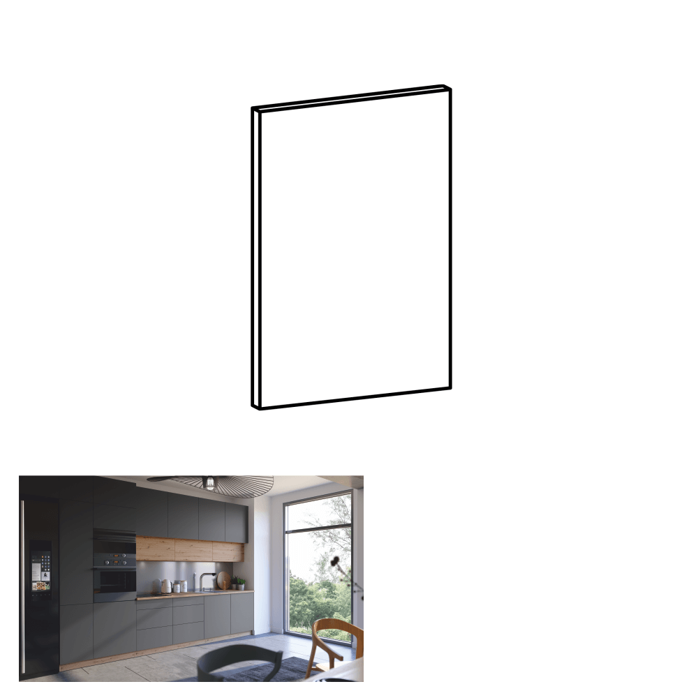 Uşă la maşina de spălat vase, gri mat, 59,6x57 cm, LANGEN