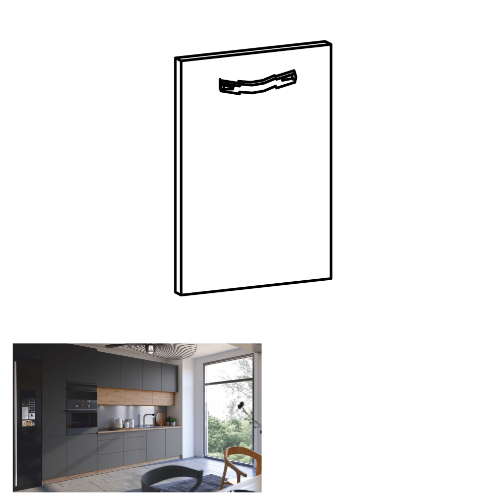 Uşă la maşina de spălat vase, gri mat, 59, 6x71, 3 cm, LANGEN