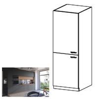 Dulap înalt, stejar artizanal / gri mat, stânga, LANGEN D60ZL