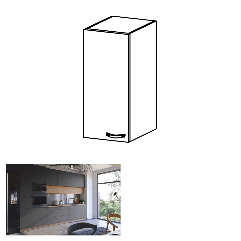 Dulap superior, stejar artizanal / gri mat, stânga, LANGEN G30