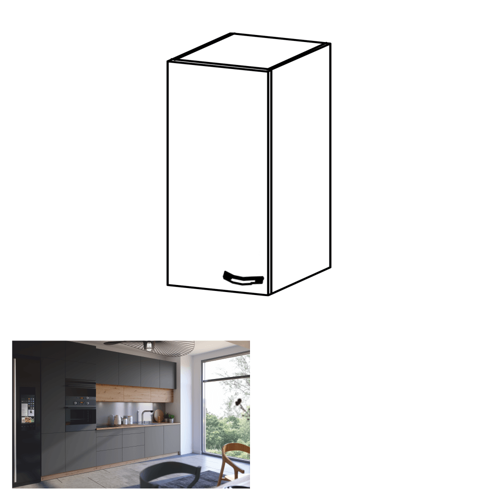 Dulap superior, stejar artizanal / gri mat, stânga, LANGEN G40