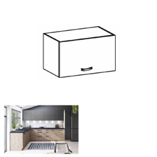 Dulap superior, stejar artizanal / gri mat, LANGEN N60