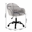 Scaun de birou, material textil din catifea gri deschis / negru, EROL