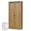 Dulap combinat MZ2, stejar grand, LEON