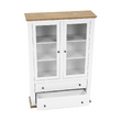 Vitrină MZ5, alb / stejar grand, LEON