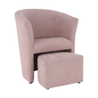 Fotoliu de club cu taburet, roz pudră, ROSE