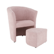 Fotoliu de club cu taburet, roz pudră, ROSE