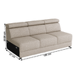 Canapea 3 locuri 3BB, gri bej Taupe, BOBY