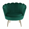 Fotoliu în stil Art-deco, catifea Velvet smarald/crom auriu, NOBLIN