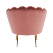 Fotoliu în stil Art-deco, catifea Velvet roz/crom auriu, NOBLIN