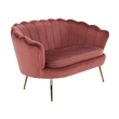 Bancă în stil Art-deco, catifea Velvet roz/crom auriu, NOBLIN