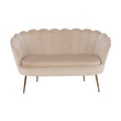 Bancă în stil Art-deco, catifea Velvet bej/crom auriu, NOBLIN