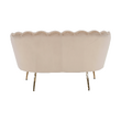 Bancă în stil Art-deco, catifea Velvet bej/crom auriu, NOBLIN