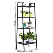 Etajeră metalică cu 4 rafturi, negru, ALDEA