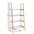 Etajeră cu 4 rafturi, alb/natural, KOEN TYP 2