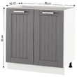 Dulap inferior, gri închis/alb, JULIA TYP 60
