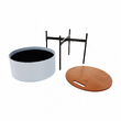 Taburet cu spaţiu de depozitare, gri/natural/negru, MOSAI