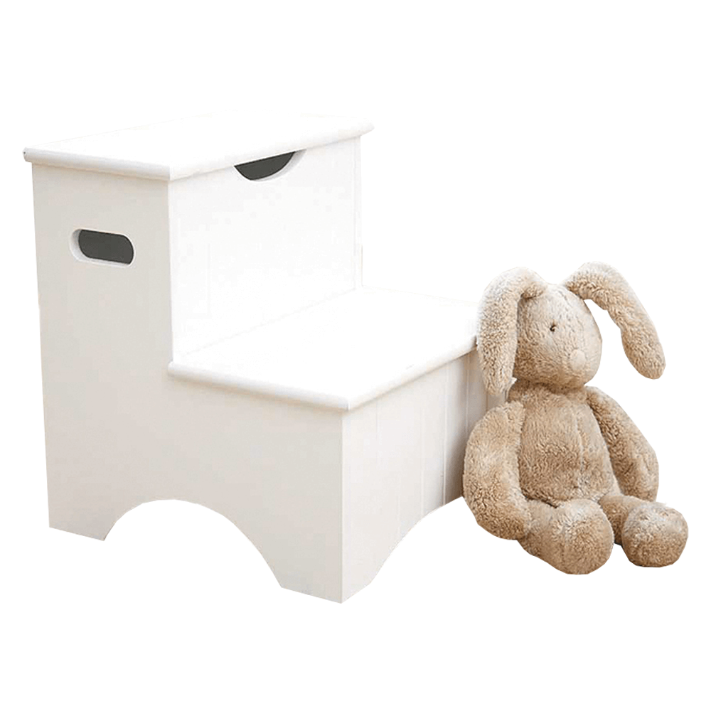 Scări pentru copii cu spaţiu de depozitare, alb, HURLEY