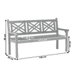 Bancă de grădină din lemn, gri, 150 cm, FABLA