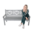 Bancă de grădină din lemn, gri, 150 cm, FABLA