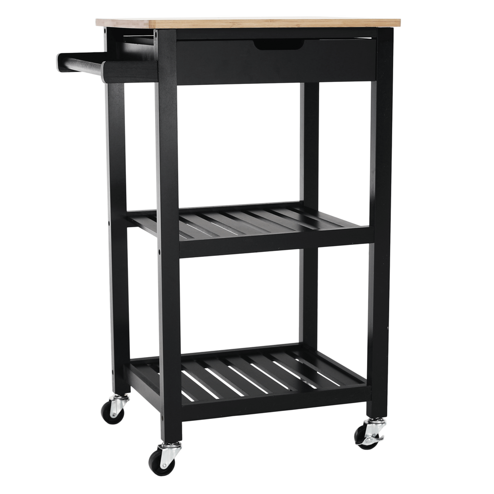 Cărucior de servire, natural / negru, ARETE