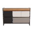 Comodă cu sertare din material textil, negru/bej/maro deschis/maro închis, HAZEL TYP 4